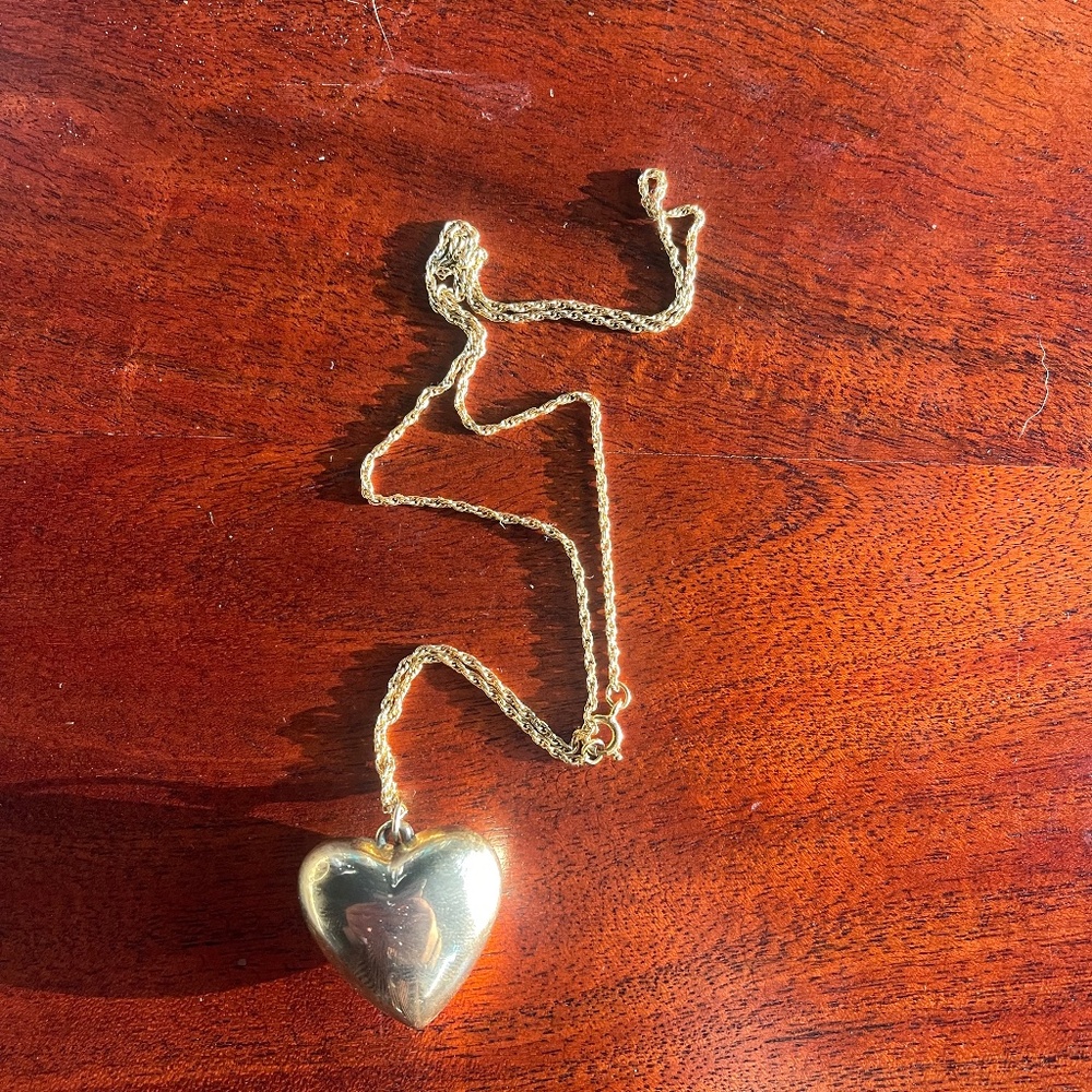 Vintage Gold Heart Necklace